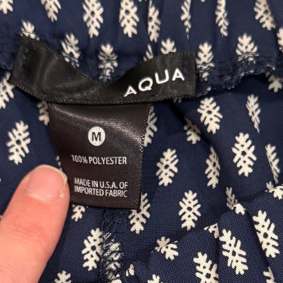 Aqua Navy and White Patterned Women's Shorts - Picture 2 of 2